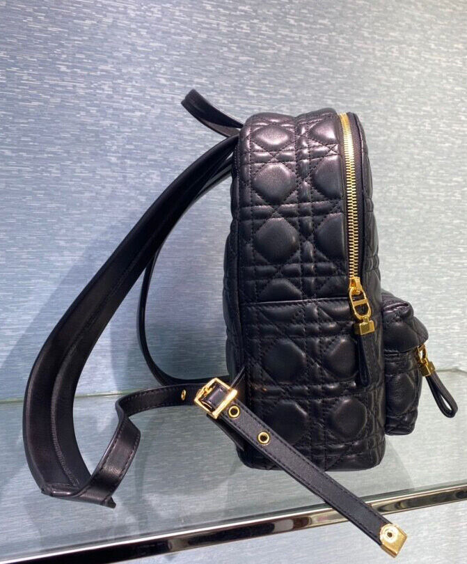 Christian Dior Small Dior Lambskin Backpack Black